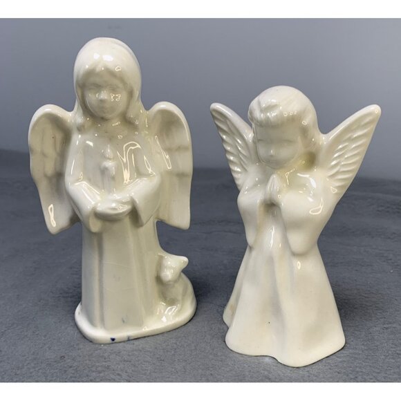 Vintage Ceramic Angel Figurines Set of 2 - Picture 1 of 6